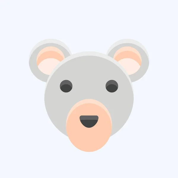 Ikon Hómackó Animal Head Szimbólummal Kapcsolatos Egyszerű Tervezés Szerkeszthető Egyszerű — Stock Vector