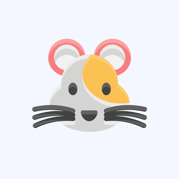 Ikonok Animal Head Szimbólummal Kapcsolatos Egyszerű Tervezés Szerkeszthető Egyszerű Illusztráció — Stock Vector
