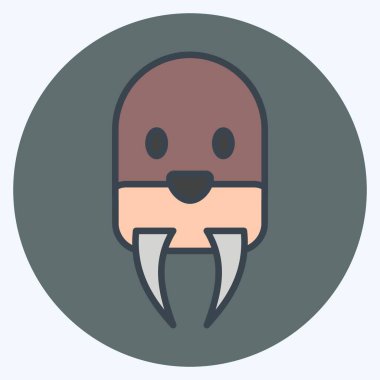 İkon Wairus. Hayvan kafası sembolüyle ilgili. Basit dizayn edilebilir. Basit resimleme