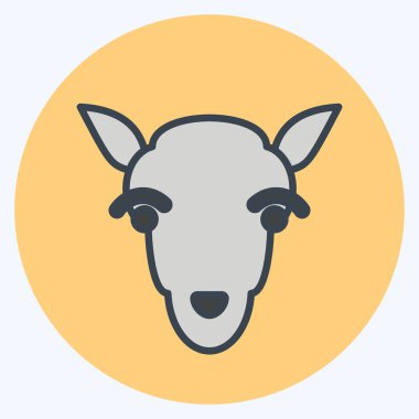 İkon Kuzu. Hayvan kafası sembolüyle ilgili. Basit dizayn edilebilir. Basit resimleme