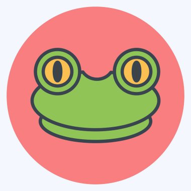 Simge Kurbağa. Hayvan kafası sembolüyle ilgili. Basit dizayn edilebilir. Basit resimleme