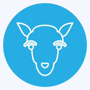 İkon Kuzu. Hayvan kafası sembolüyle ilgili. Basit dizayn edilebilir. Basit resimleme