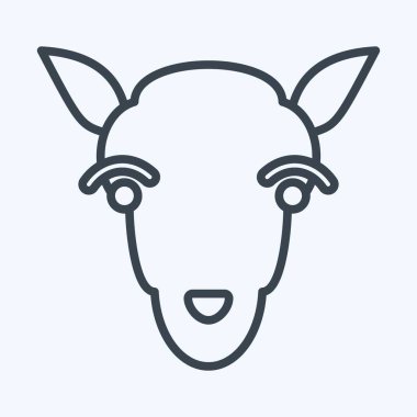 İkon Kuzu. Hayvan kafası sembolüyle ilgili. Basit dizayn edilebilir. Basit resimleme