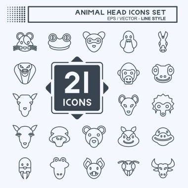Hayvan Kafası İkonası. Eğitim sembolüyle ilgili. Basit dizayn edilebilir. Basit resimleme