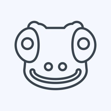 Simge Bukalemun. Hayvan kafası sembolüyle ilgili. Basit dizayn edilebilir. Basit resimleme