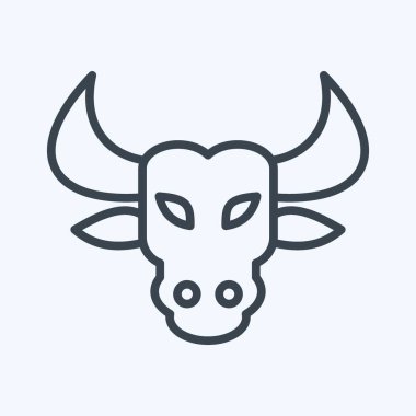 İkon Boğa. Hayvan kafası sembolüyle ilgili. Basit dizayn edilebilir. Basit resimleme