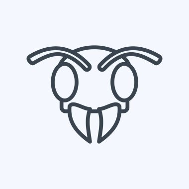 Icon Bee. Hayvan kafası sembolüyle ilgili. Basit dizayn edilebilir. Basit resimleme