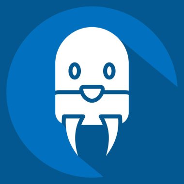 İkon Wairus. Hayvan kafası sembolüyle ilgili. Basit dizayn edilebilir. Basit resimleme