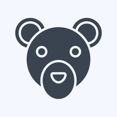 İkon Kar Ayısı. Hayvan kafası sembolüyle ilgili. Basit dizayn edilebilir. Basit resimleme