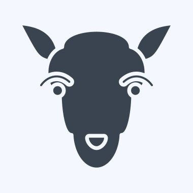 İkon Kuzu. Hayvan kafası sembolüyle ilgili. Basit dizayn edilebilir. Basit resimleme