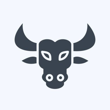 İkon Boğa. Hayvan kafası sembolüyle ilgili. Basit dizayn edilebilir. Basit resimleme