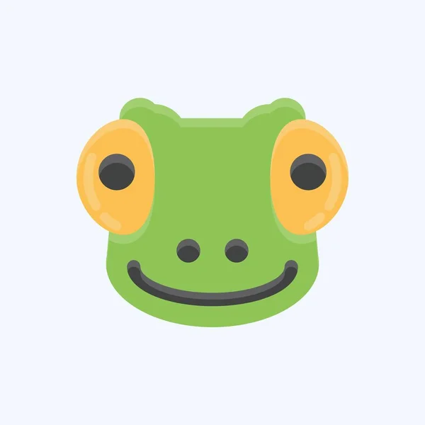 Icon Chameleon 与动物头符号有关 简单的设计可以编辑 简单的例子 — 图库矢量图片