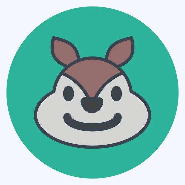 Icon Squirrel Terkait Dengan Simbol Kepala Hewan Desain Sederhana Dapat - Stok Vektor