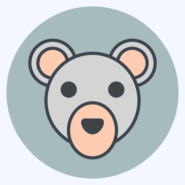 Сніговий Ведмідь Пов Язаний Символом Animal Head Простий Дизайн Редагований — стоковий вектор