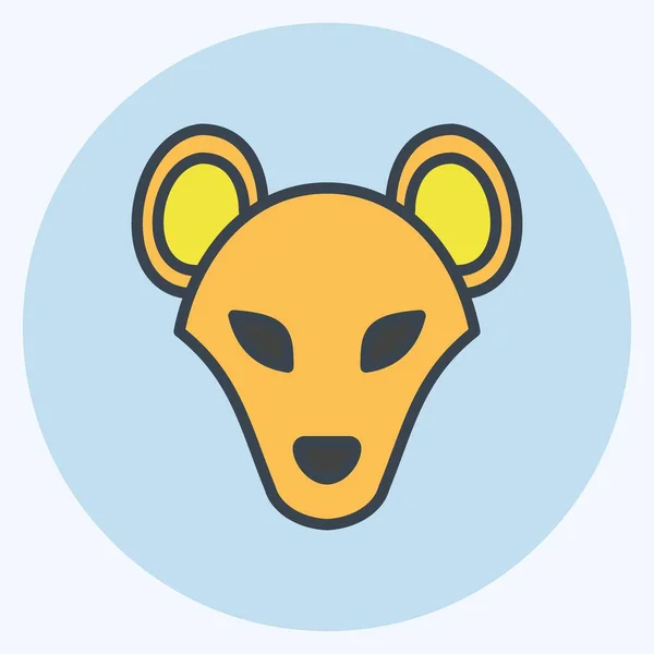 Icon Hyena Související Symbolem Zvířecí Hlava Jednoduchý Design Upravitelný Jednoduchá — Stockový vektor