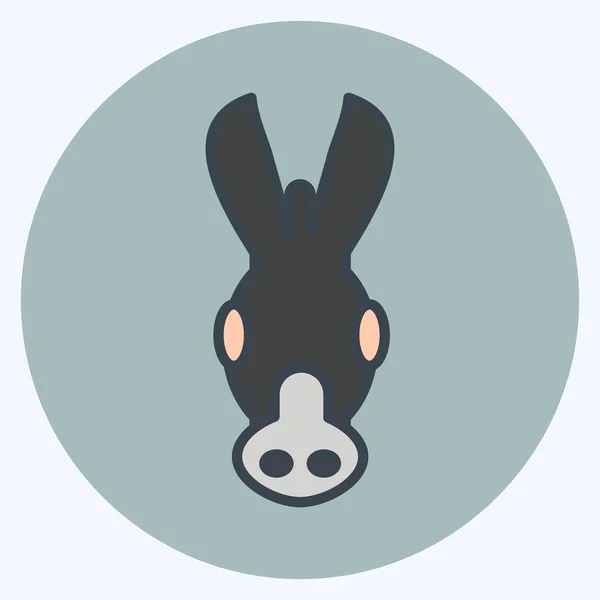 Icon Donkey Related Animal Head Symbol Simple Design Editable Simple — Stock Vector