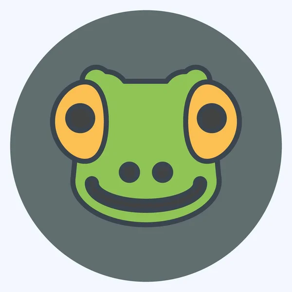 Ikona Kameleona Związane Symbolem Głowy Zwierzęcia Prosty Projekt Można Edytować — Wektor stockowy