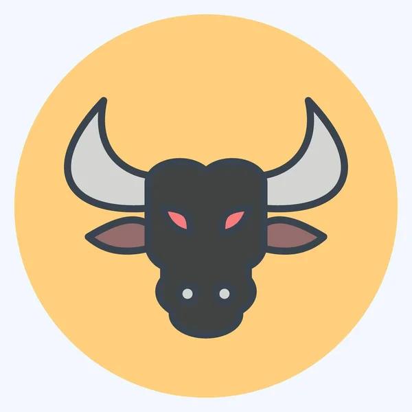 Icoon Bull Gerelateerd Aan Animal Head Symbool Eenvoudig Ontwerp Bewerkbaar — Stockvector