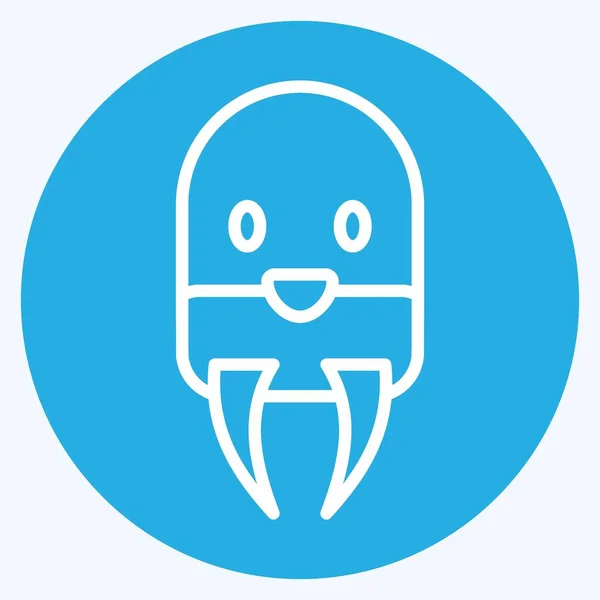 Ikone Wairus Verwandt Mit Animal Head Symbol Einfaches Design Editierbar — Stockvektor