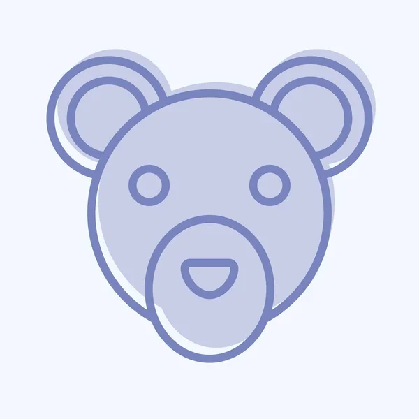 Сніговий Ведмідь Пов Язаний Символом Animal Head Простий Дизайн Редагований — стоковий вектор