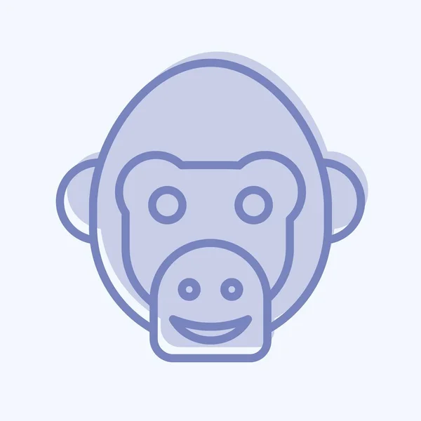 Икона Шимпанзе Относится Символу Animal Head Простой Дизайн Редактируемый Простая — стоковый вектор