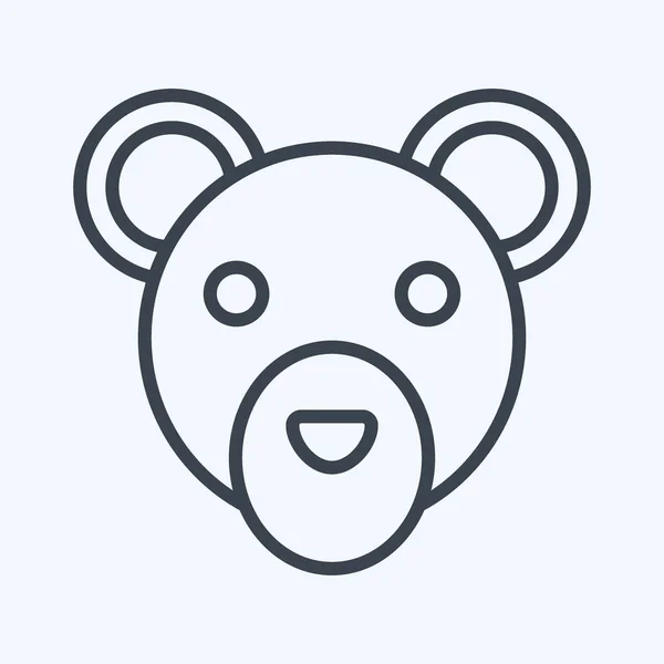 Urso Neve Ícone Relacionado Com Símbolo Cabeça Animal Design Simples — Vetor de Stock