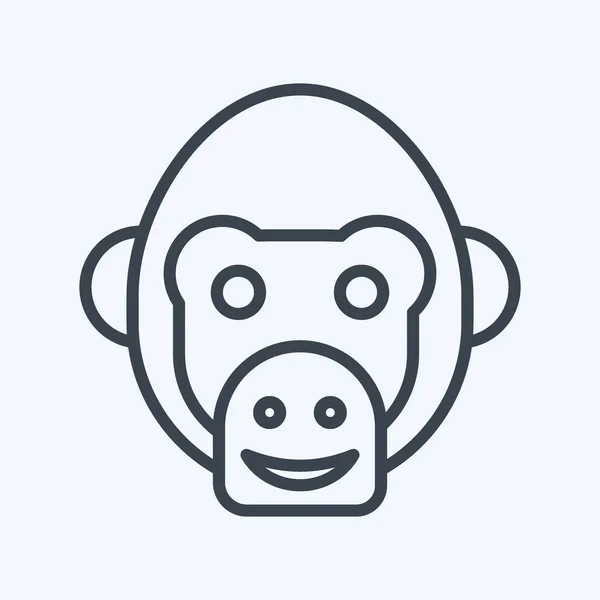 Ícone Chimpanzé Relacionado Com Símbolo Cabeça Animal Design Simples Editável — Vetor de Stock
