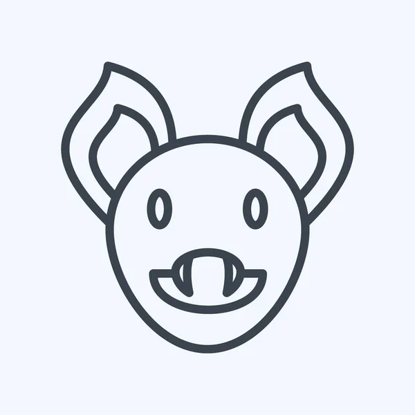 Ikonowy Nietoperz Związane Symbolem Głowy Zwierzęcia Prosty Projekt Można Edytować — Wektor stockowy