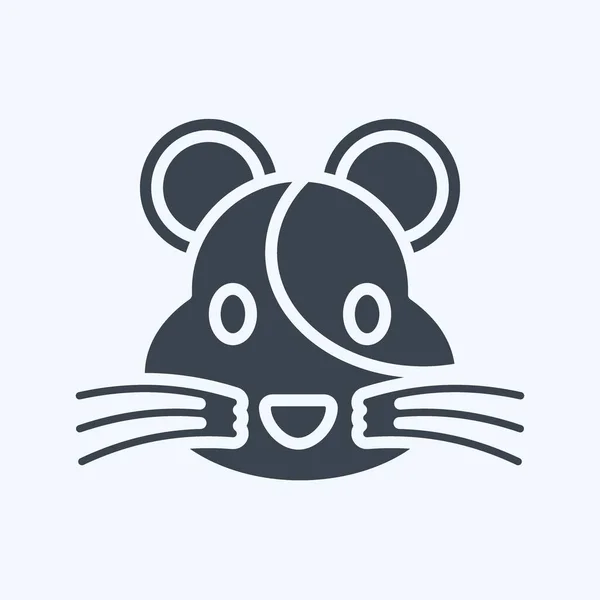 Icono Hámster Relacionado Con Símbolo Cabeza Animal Diseño Simple Editable — Vector de stock