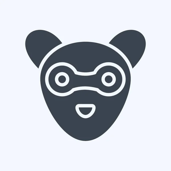 Ikonowa Fretka Związane Symbolem Głowy Zwierzęcia Prosty Projekt Można Edytować — Wektor stockowy