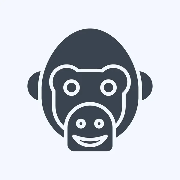 Ikoon Chimpansee Gerelateerd Aan Animal Head Symbool Eenvoudig Ontwerp Bewerkbaar — Stockvector
