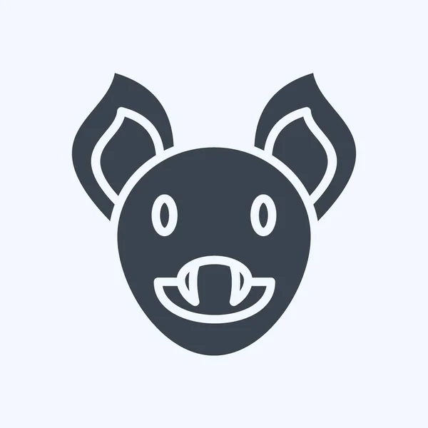 Ікона Бата Пов Язаний Символом Animal Head Простий Дизайн Редагований — стоковий вектор