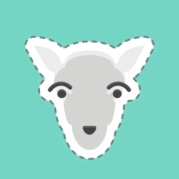 Icon Lamb 与动物头符号有关 简单的设计可以编辑 简单的例子 — 图库矢量图片