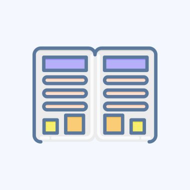 Simge Dergisi. Berber dükkanı sembolüyle ilgili. Güzellik salonu. Basit resimleme