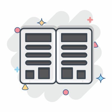 Simge Dergisi. Berber dükkanı sembolüyle ilgili. Güzellik salonu. Basit resimleme