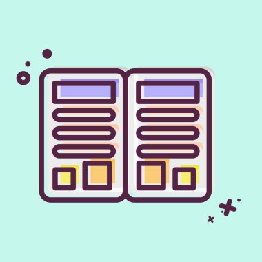 Simge Dergisi. Berber dükkanı sembolüyle ilgili. Güzellik salonu. Basit resimleme