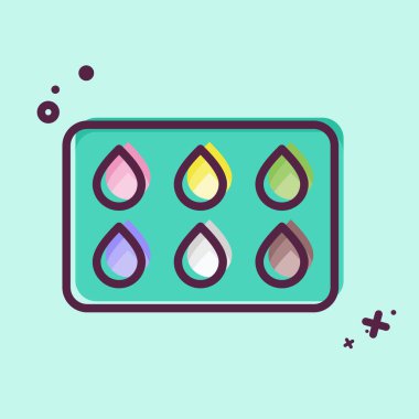 Simge Rengi Örnekleri. Berber dükkanı sembolüyle ilgili. Güzellik salonu. Basit resimleme