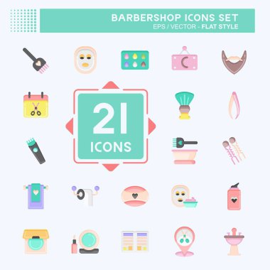 Icon Berber Dükkanı. Eğitim sembolüyle ilgili. Güzellik salonu. Basit resimleme