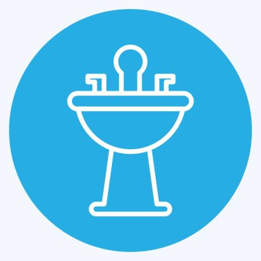 Simge Saç Yıkama Lavabosu. Berber dükkanı sembolüyle ilgili. Güzellik salonu. Basit resimleme