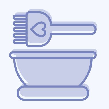 İkon saç boyası. Berber dükkanı sembolüyle ilgili. Mavi Gözler Tarzı. Güzellik salonu. Basit resimleme