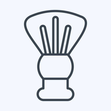 Tıraş fırçası. Berber dükkanı sembolüyle ilgili. Güzellik salonu. Basit resimleme