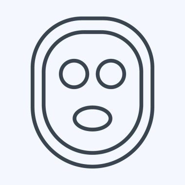 Simge Yüz Maskesi. Berber dükkanı sembolüyle ilgili. Güzellik salonu. Basit resimleme