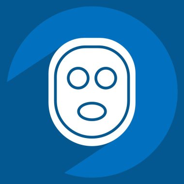 Simge Yüz Maskesi. Berber dükkanı sembolüyle ilgili. Güzellik salonu. Basit resimleme