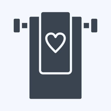 Simge Havlusu. Berber dükkanı sembolüyle ilgili. Güzellik salonu. Basit resimleme