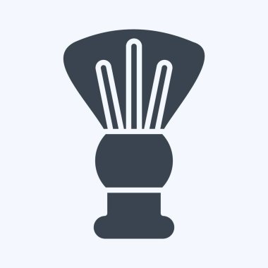 Tıraş fırçası. Berber dükkanı sembolüyle ilgili. Güzellik salonu. Basit resimleme