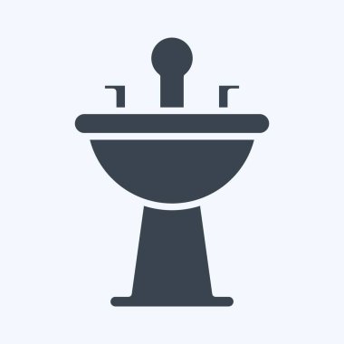 Simge Saç Yıkama Lavabosu. Berber dükkanı sembolüyle ilgili. Güzellik salonu. Basit resimleme