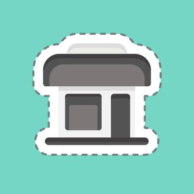 Simge Giysi Dükkanı. Kara Cuma sembolüyle ilgili. Alışveriş. Basit resimleme