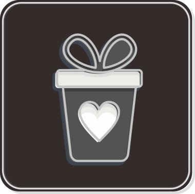 Simge Hediye Kutusu. Kara Cuma sembolüyle ilgili. Alışveriş. Basit resimleme