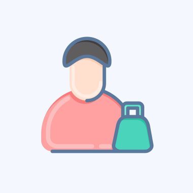 Simge Adam. Kara Cuma sembolüyle ilgili. Alışveriş. Basit resimleme