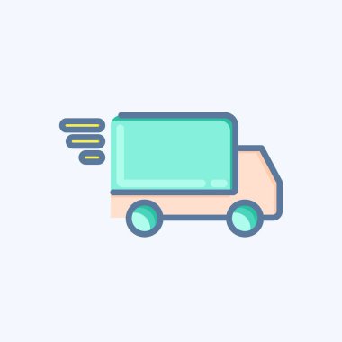 Simge Hızlı Teslimatı. Kara Cuma sembolüyle ilgili. Alışveriş. Basit resimleme